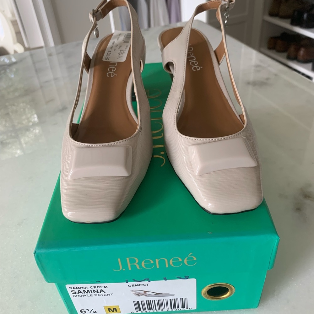 NWT j. Renee 6.5 cement Samina patent pumps
